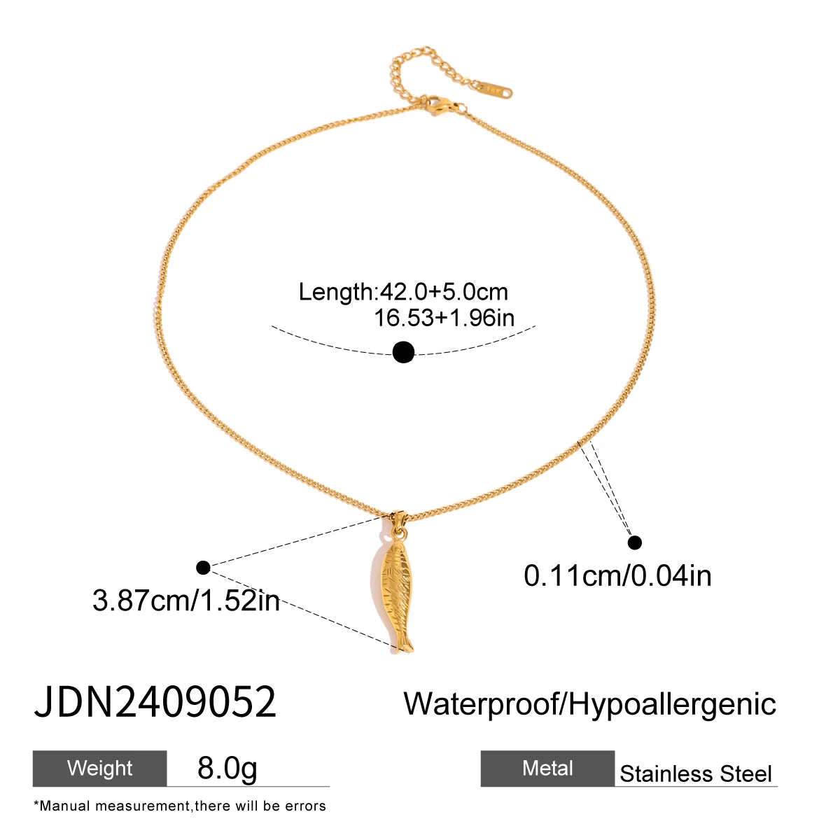 Uworld Minimalism Articulated Fish Necklace Pisces Necklace Sea Lover Necklace for Women Everyday Necklace Gift