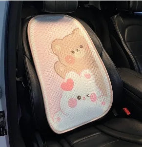 Comfortable Cute Car Seat Covers Ice Silk Cartoon Car Seat Protector Cushion Cute Car Accessories Universal Seat Covers Full Set