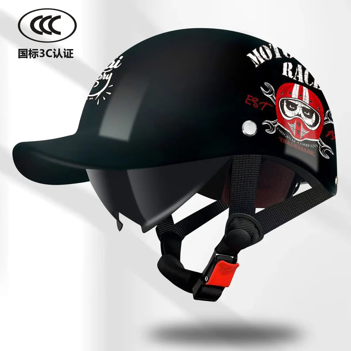 Motorcycle Helmet Retro German Classic Moto Helmet Casco Moto Half Helmet  Capacete De Moto with HD Visors