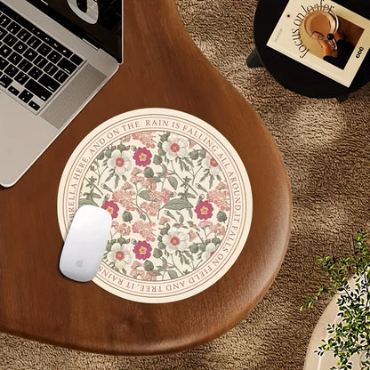 Cute round mouse pad with anti slip rubber base, portable office desktop pads, computer laptop, PC accessories