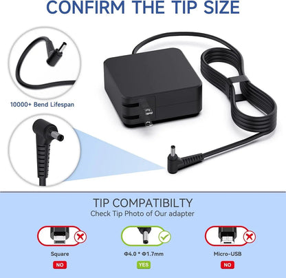 65W 20V AC Laptop Charger for Lenovo IdeaPad 3 Flex 5 14 15 S340 S145 100s 110 310 320 330 330s 510 510s Lenovo Yoga 310 510 330