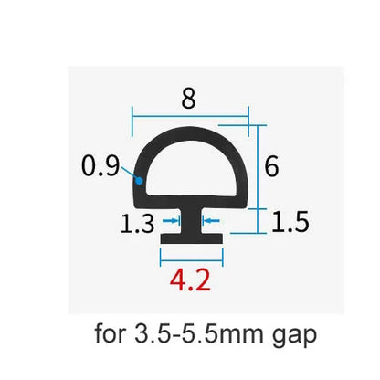 5/10M Bottom Width 5/6/7mm EPDM Sealing Strips Bridge Aluminum Door/Window Sealed Plastic E nergy S aving  And Doors