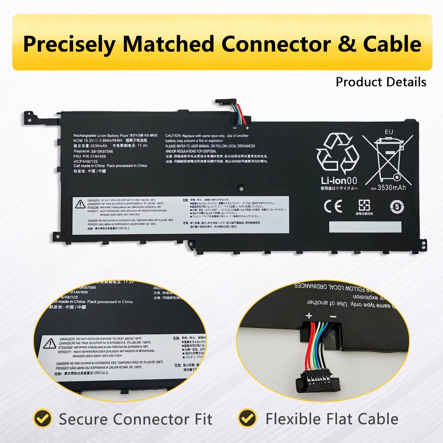 PowerHub 01AV409 00HW028 01AV440 Battery For Lenovo ThinkPad X1 Carbon 4th Yoga 1st 2nd Gen Type 20JD 20JE 20JF 20JG 20FQ 20FR