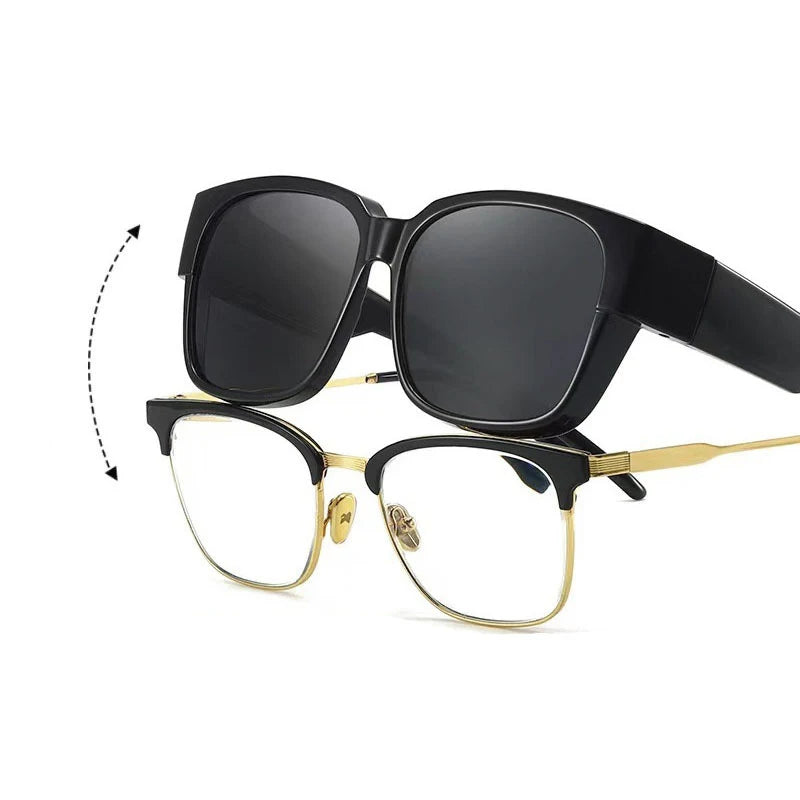 New Fashion Polarized Sunglasses Cover Over Myopia Prescription Glasses Portable Men Women Vintage Fishing Driving Eyewear