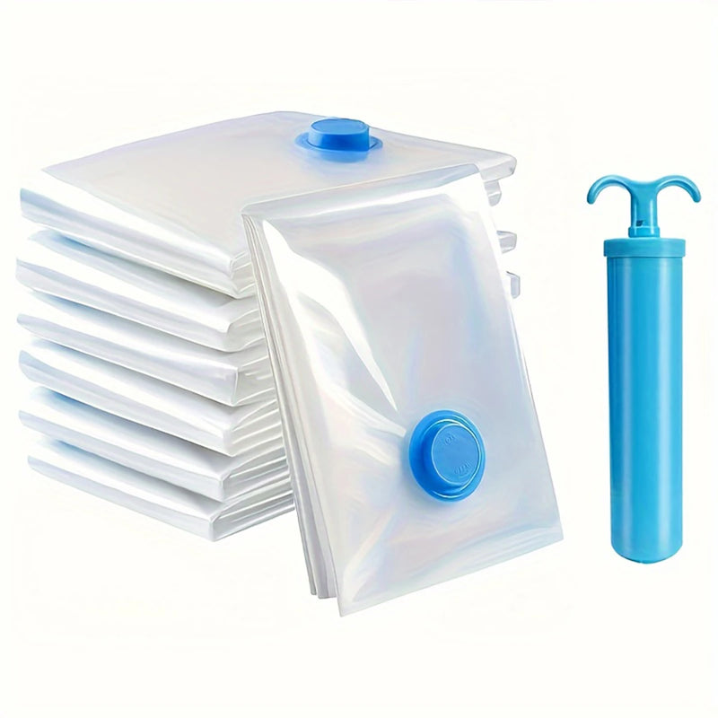 Vacuum Storage Bag With 1 Hand Pump, Portable Plastic Travel Bag Clothes Storage Bag, For Blankets, Bedding, Clothes, Quilts, Du