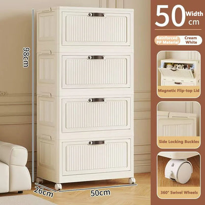 Storage Cabinet Foldableing Storage Box Home Living Room Toy Cabinet Storage Rack Snack Cabinet Organizer Box Kitchen Storage Cabinet Folding Storage Cabinet Organizer