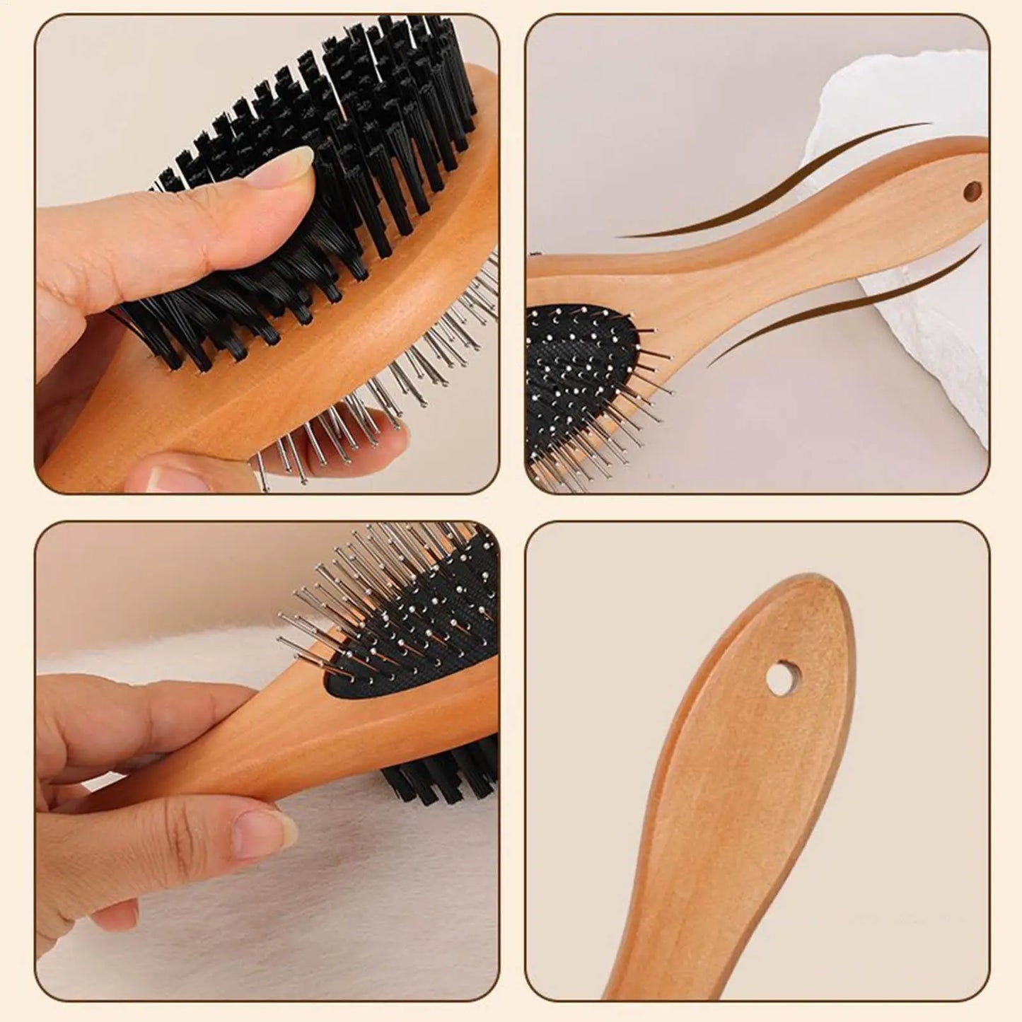 Pet Grooming Brush Double-Sided Brush Comb Stainless Steel Needle Bristles Hair Remover Brush Pet Supplies for Dogs Cats