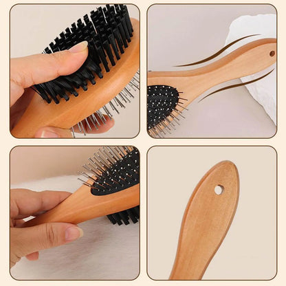 Pet Grooming Brush Double-Sided Brush Comb Stainless Steel Needle Bristles Hair Remover Brush Pet Supplies for Dogs Cats