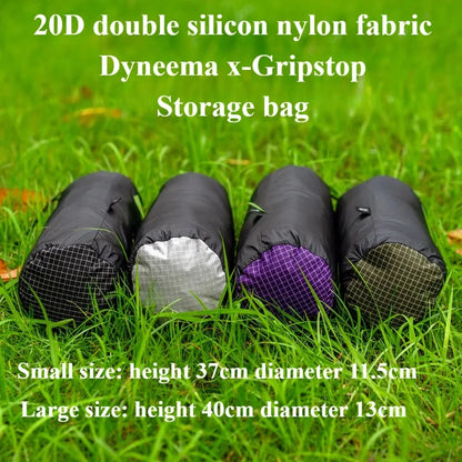 UHMWPE 20D Double Silicon Nylon+Dyneema X-Gripstop Storage Bag Bucket Bag Ultralight 11g/13g Hiking and Camping Tent Storage Bag