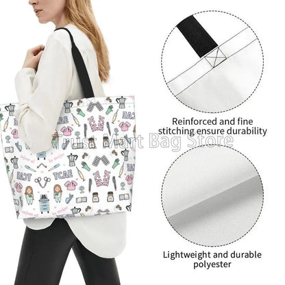 Custom Enfermera En Apuros Doctor Nurse Medical Large Capacity Tote Bag Shoulder Bag Handbags for Women Grocery Shopping Bags