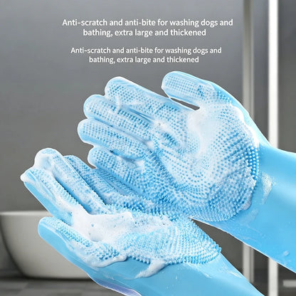 Pet Bath Glove Soft TPR Massage Grooming Mitt Dog Cat Shower Brush Hair Remover Cleaning Glove