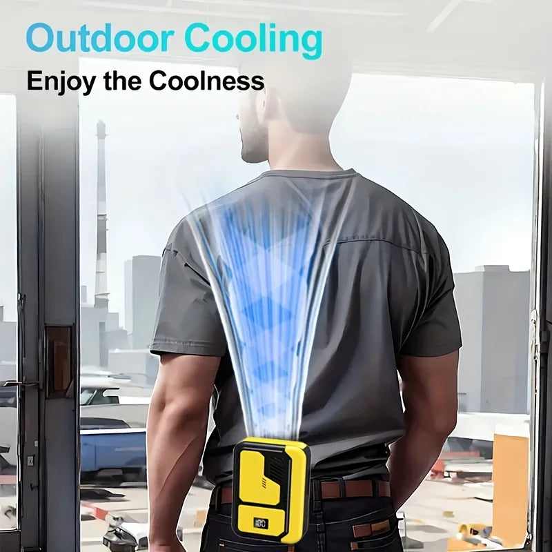 Waist Clip Fan Personal Belt Clip Fan Mini Portable Wearable Hanging Neck Fan for Outdoor Works Hiking Camping USB Rechargeable