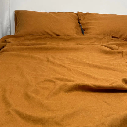 Bed Sheet Set 4 Piece 100% Pure Linen Bedding 1 Flat Sheet 1 Deep Pocket Fitted Sheet 2 Pillowcases Flax Sheets Set Bedding Set