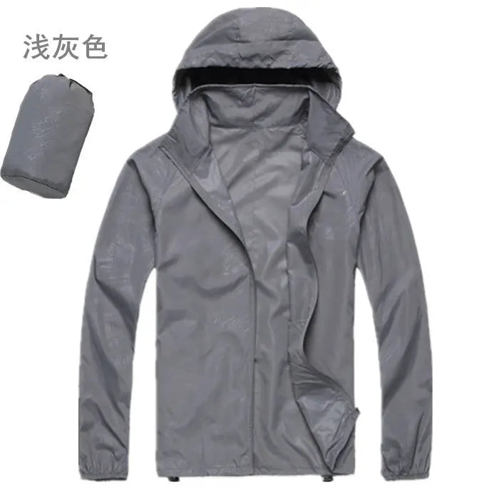 Outdoor Sport Windbreaker Thin Coat Unisex Waterproof Quick Dry Basic Jacket Sun Protection Ultra-light Hooded Jackets Men Women