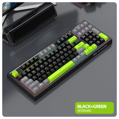 Gaming Keyboard and Mouse Combo Mechanical Feel, Computer and Laptop Backlit Gamer Kit, RGB Wired Keyboard and Mouse With Sticke