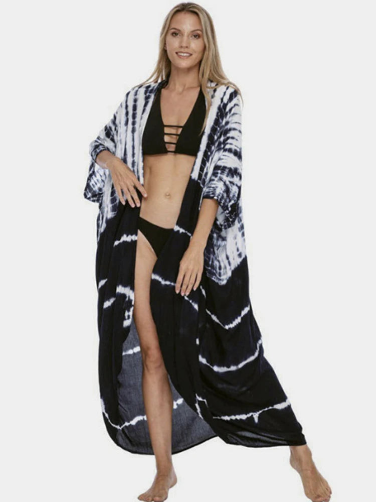 Bikini Cover Ups for Swimwear Women Printed Beach Kimono Self Belted Loose Wrap Beachwear Bathing Suit Dropshipping 22 Colors