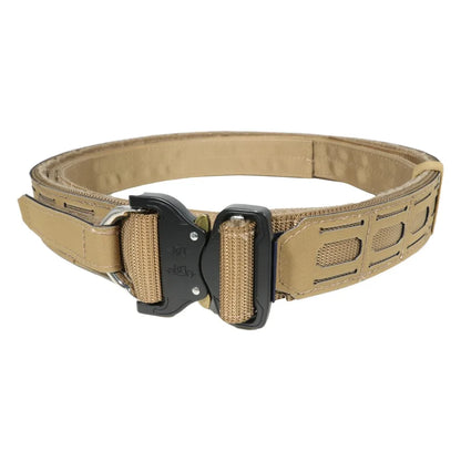 DRAGON EDGE Men's Tactical Duty Waist Belt Nylon Fabric Light Weight Belt with Quick Release Alloy Buckle