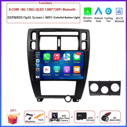 Player GPS Navigation Carplay Auto Android 16 For Hyundai Tucson 2004 -2009 Car Radio Multimedia Stereo Video