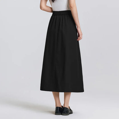 Semir Skirt Women 2025 New Spring Elastic Waist Solid Color Versatile Spring New Version Hip-covering A-line Umbrella Skirt