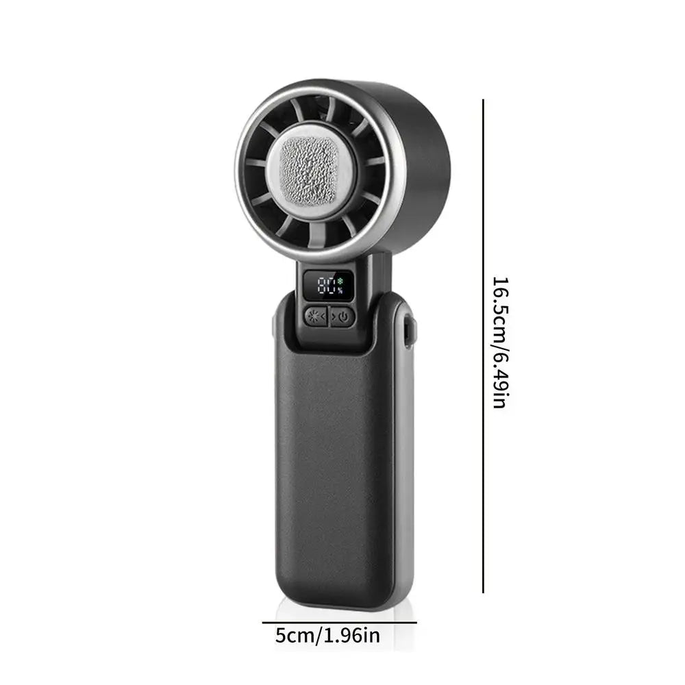 Portable Handheld Fan 5 Speeds Rechargeable Blower Device With Digital Display Portable Fan For Travel Vacation Camping Hiking