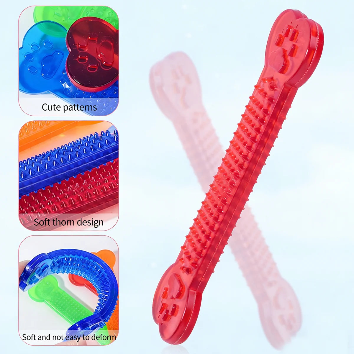 Pet Bone-shaped Chewing Toys Dogs Used For Teeth Cleaning Training Rubber Toothbrush Sticks