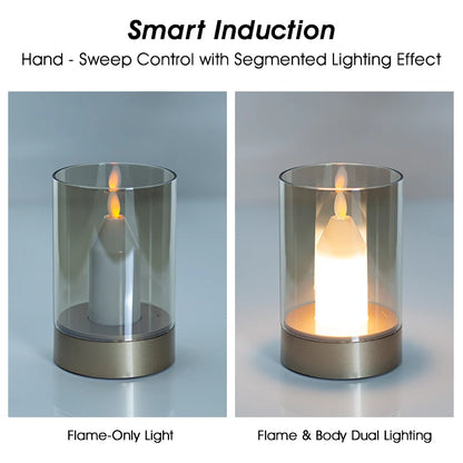 LED Candles Light Rechargeable Motion Sensor Dimmable Flameless Electric Candles Night Light Wedding Party Christmas Decor gift
