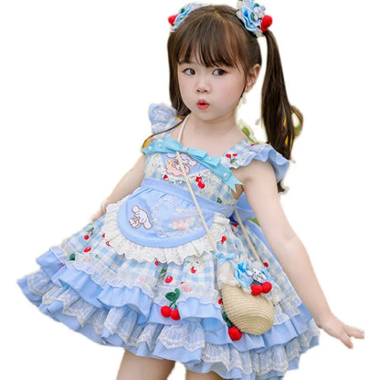 Children's Clothing Sweet Pet Summer Little Girl Sweet Dog Children Lolita Princess Dress Cartoon Birthday EID Boutique Dress
