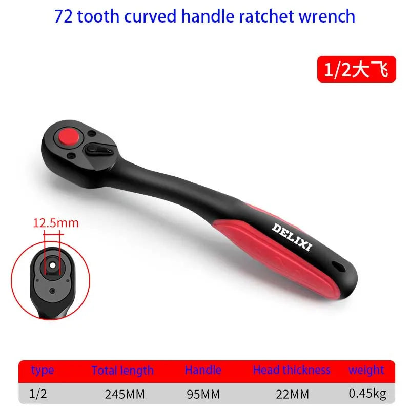 Car Repairs Ratchet Wrench  1/4 3/8 1/2  Inch High Torque Reversible  Quick Release Ratchet Socket Wrench Hand Tool