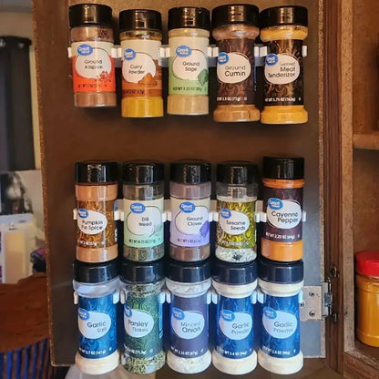 20 pcs/4 rows of spice racks, wall-mounted seasoning bottle sorting and storage racks, non-punching hanging storage racks