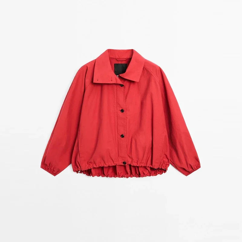Casual Lightweight Jackets Women Solid  Zipper Single Breasted Long Sleeve Loose Coats Female 2025 Autumn Fashion Outwear Lady
