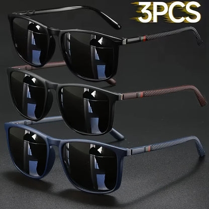 2/3pcs Luxury Square Vintage Cycling Sunglasses Men Women Fashion Travel Driving Fishing Sun Glasses Male Eyewear UV400