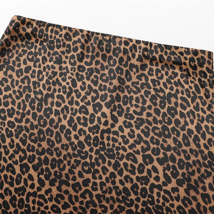 HXAO Women's Skirts Vintage Animal Print Skirt Woman Autumn High Waist Long Skirts For Women Retro Elegant Female Leopard Skirt