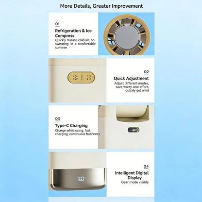Portable Handheld Fan Portable 100 Speed Adjustable Battery Rechargeable Fan
