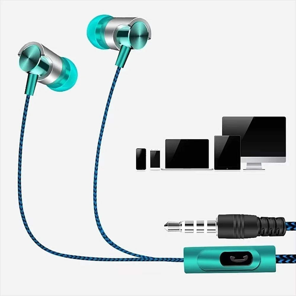 3.5mm Wired In-ear Earphone In Ear Noise Cancellation Ergonomic Design HiFi Stereo Sports Music Headphones For Phone MP3 MP4