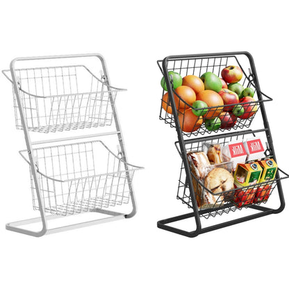 Kitchen Organizer 2 Tier Storage Rack Easy To Clean Material Maximized Countertop Space For Pantry Organization