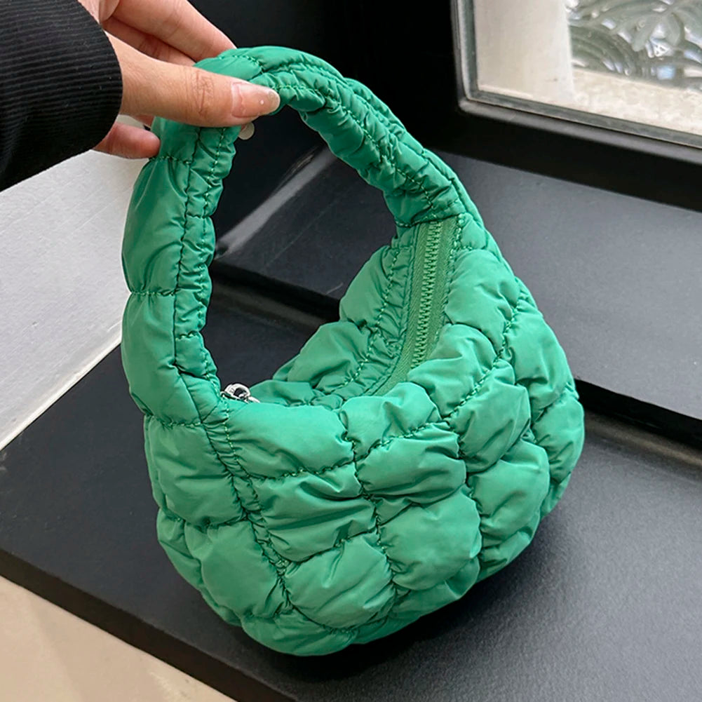Mini Cloud Pleated Bags for Women Casual Quilted Handbag Nylon Padded Handle Bags Luxury Soft Puffy Bag Designer Underarm Bag