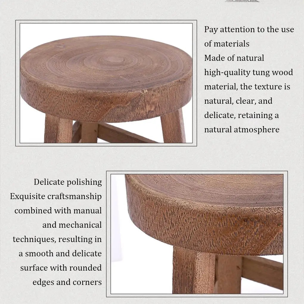 Wood Low Stools Small Bench Plant Stand Indoor Outdoor er Pot Holder Shelf Modern for Entryway Garden Decoration