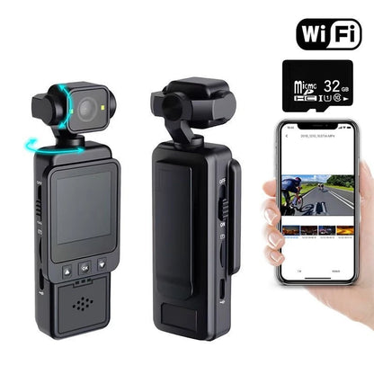 Lenovo Portable Recorder Action Camera with Front LCD Touch Rear Screens 4K 1080P Waterproof Video Camera 180° Screen Rotation