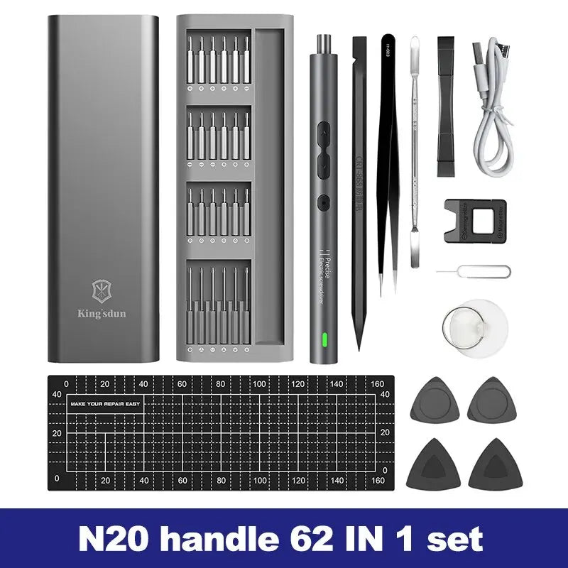 Electric Screwdriver Precision Sets 62 in 1 Power Tool Kit Rechargeable Wireless Mini Small Magnetic Bits for Xiaomi Cell Mobile