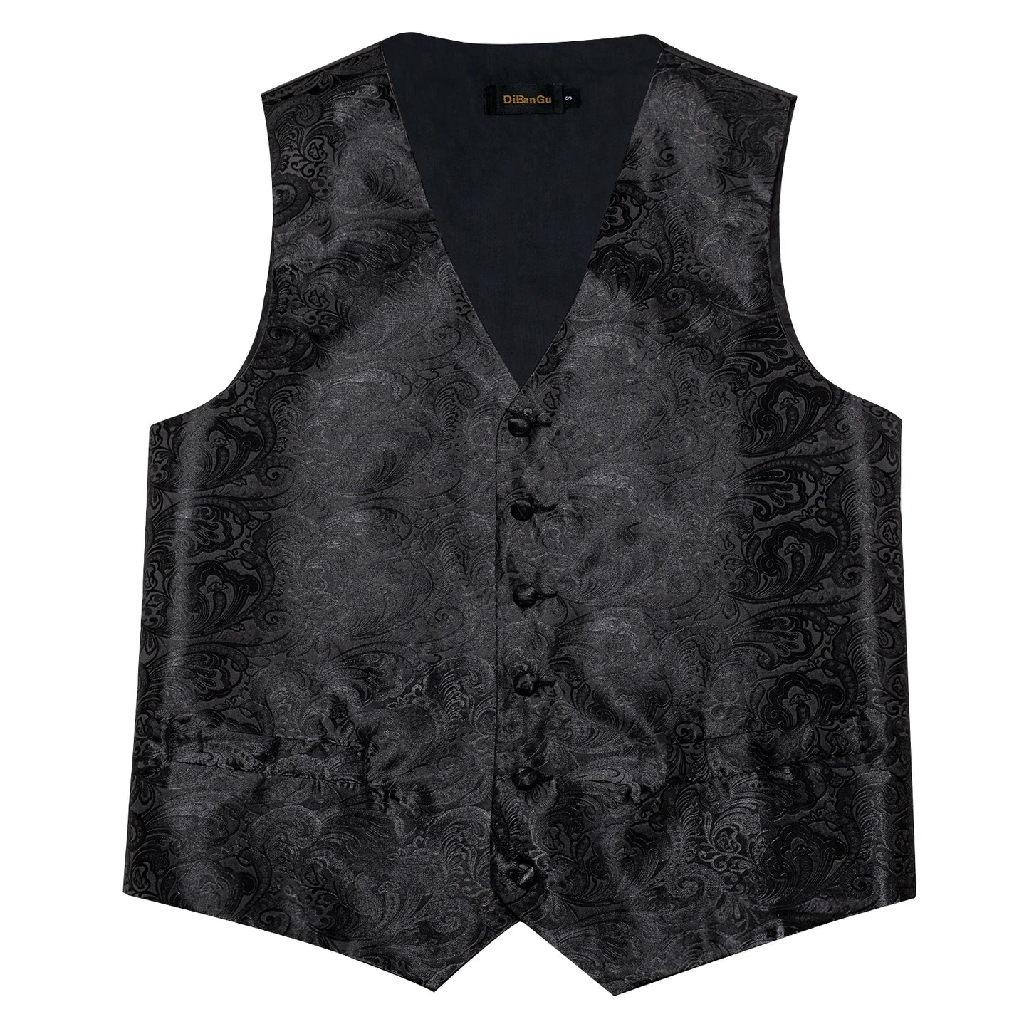 Men's Suit Vest Black Paisley Solid Red Grey Wedding Prom Luxury Waistcoat with Bow Tie Handkerchief Cufflinks Men Clothing