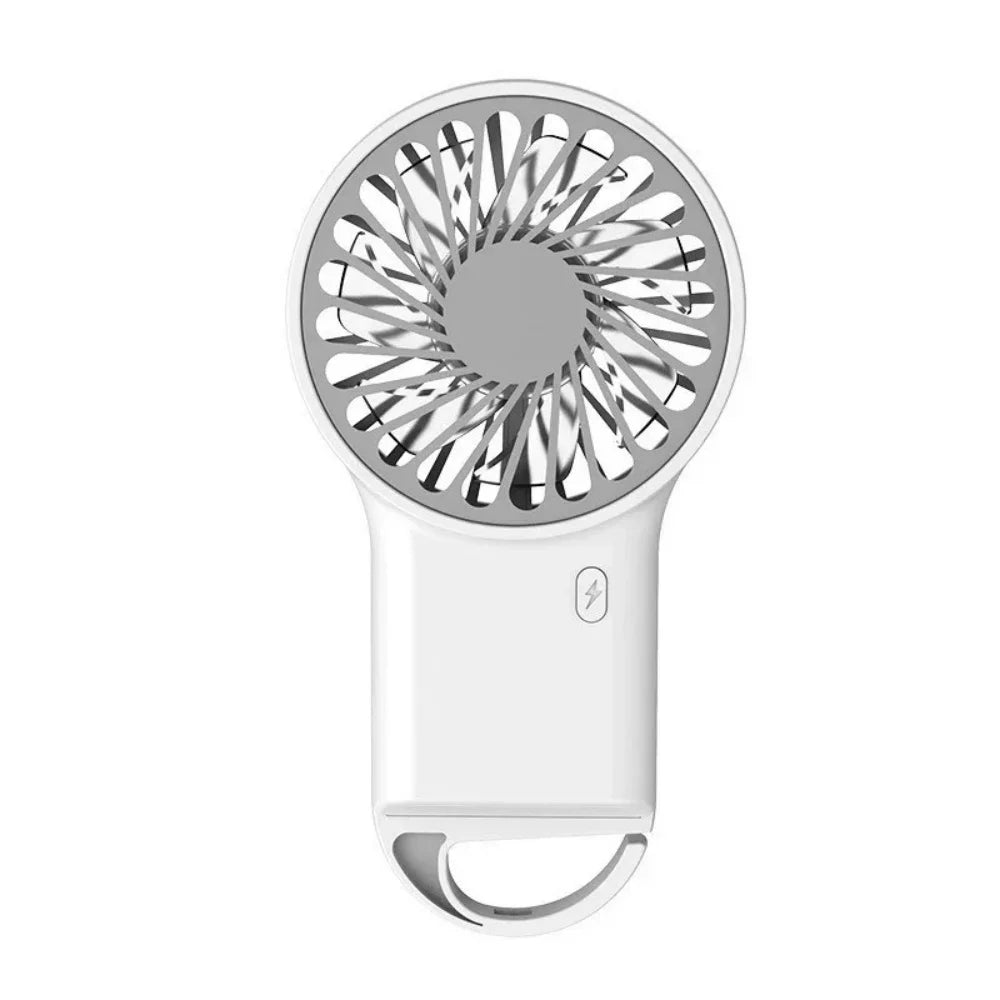 Portable Handheld Fan with Concealed Stand USB Rechargeable 3 Speeds Adjustable Cooling Fan for Home Office Outdoor Travel Use