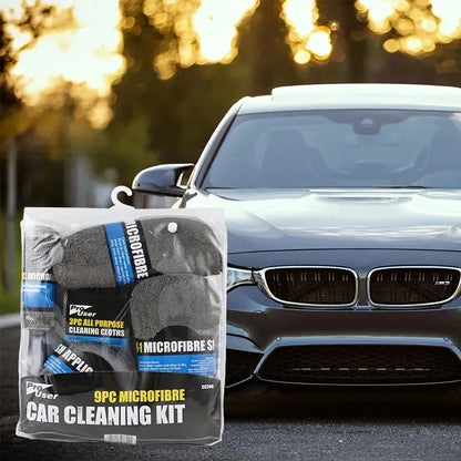 9/11PCS Car Cleaning Tools Kit Car Detailing Set Tire Brush Polishing Towel Cloth Wash Sponge Microfiber Cleaning Mitt Towels