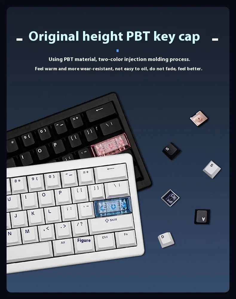 CIDOO QK61 V2 Mechanical Keyboard 60% Layout Gasket Structure VIA Programmable Hot-Swap Three Mode Wireless RGB Keyboard