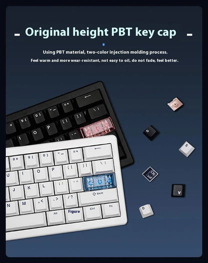 CIDOO QK61 V2 Mechanical Keyboard 60% Layout Gasket Structure VIA Programmable Hot-Swap Three Mode Wireless RGB Keyboard