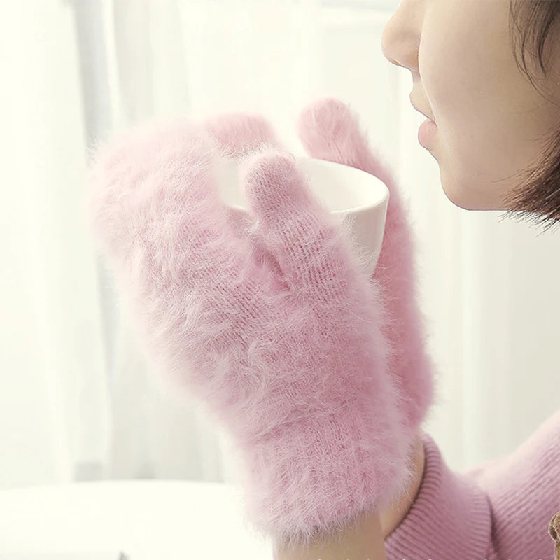 Gloves women's winter cute plush warm riding gloves women gloves womens gloves women winter gloves winter gloves women