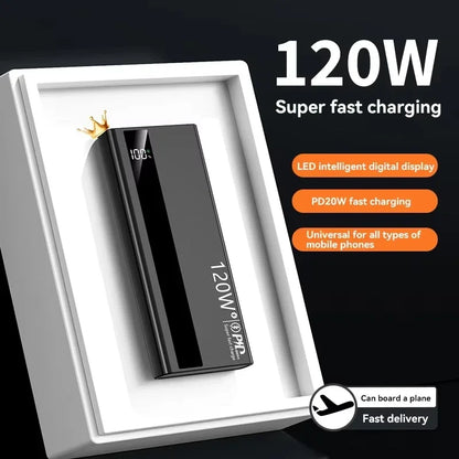 Lenovo 120W Fast Charging Large Capacity 200000mAh 2027 Digital Display Power Bank Outdoor Power Supply for Huawei iPhone