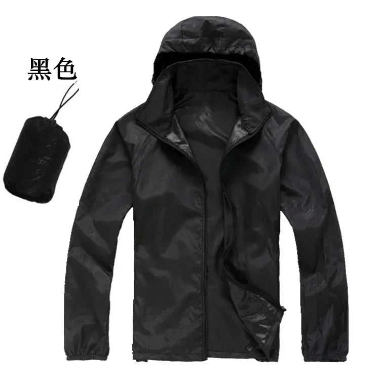 Outdoor Sport Windbreaker Thin Coat Unisex Waterproof Quick Dry Basic Jacket Sun Protection Ultra-light Hooded Jackets Men Women