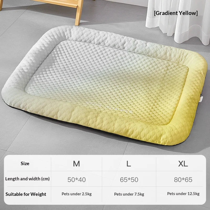Pet Cooling Mat Foldable Breathable Dog Bed Solid Color Portable Pet Sleeping Pad for Home Outdoor Travel and Daily Use