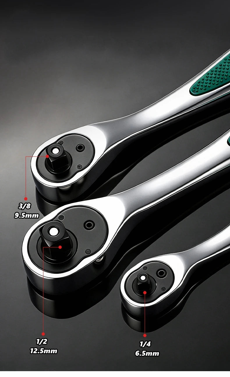 72 Tooth Ratcheting Wrench Set 1/4 3/8 1/2 Inch Auto Quick Repair Wrench Labour-Saving Ratchet Wrench Set Hand Tools