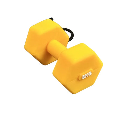 Unique PVC Mini Barbell Keychain Detachable Exquisite Bag Pendant Fitness Equipment Simulation Dumbbell Keychain Sports Prize
